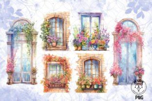 Watercolor Floral Windows Sublimation Graphic By Mfreem Creative Fabrica