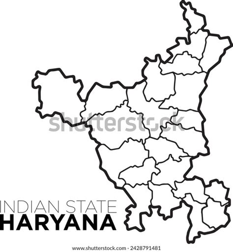 Indian State Haryana Map District Map Stock Vector Royalty Free