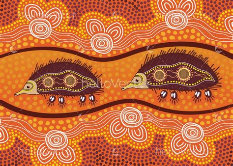 Echidna Aboriginal Painting - Vector - Download Graphics & Vectors