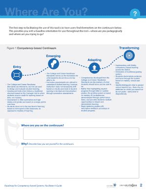 Fillable Online Roadmap For Competency Based Systems Facilitators Guide