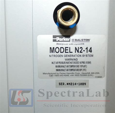 Parker Balston N Nitrogen Generator Spectralab Scientific Inc