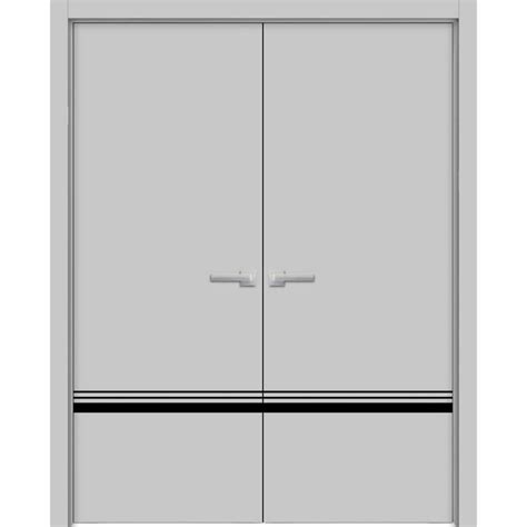 Sartodoors In X In Panel Matte Grey Finished Solid Wood With