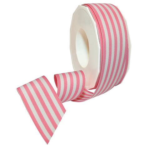 Pink Ribbon Grosgrain Striped Decorative Ribbon Pink Etsy