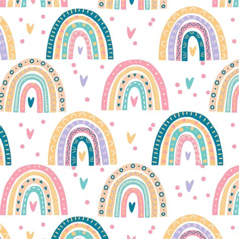 Free Vector Hand Drawn Rainbow Pattern Design