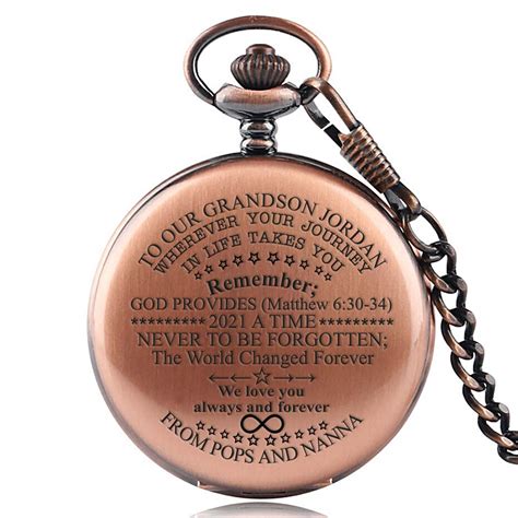 To Our Grandson Pocket Watch Custom Graduation Gift From Etsy