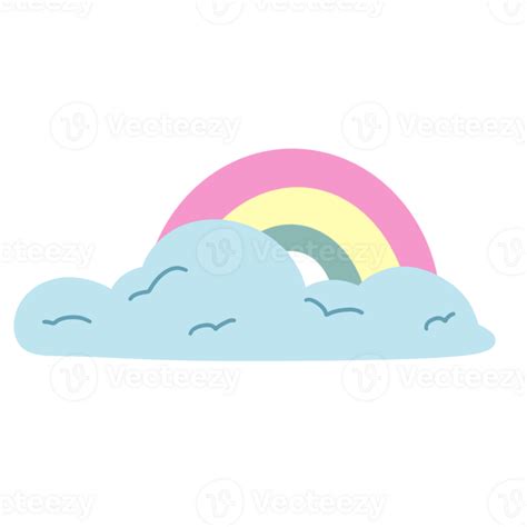 Cute rainbow with cloud illustration 42535383 PNG