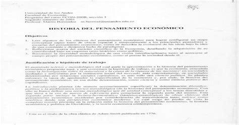 HISTORIA DEL PENSAMIENTO ECONÓMICO Inicio PDF fileHISTORIA DEL