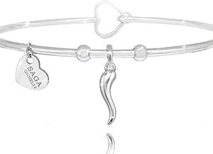 SAGA GIOIELLI BRACCIALE DONNA CORNO PORTAFORTUNA ACCIAIO Amazon It Moda