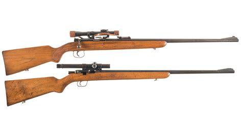 Two Pre Wwii Mauser Single Shot 22 Lr Target Rifles With Scopes Rock