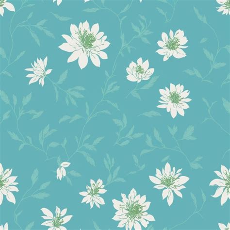 Premium Vector | White floral pattern background