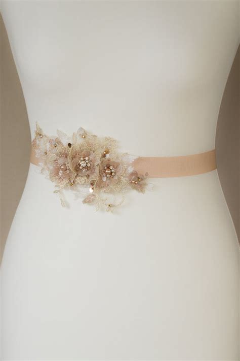 Ivory Dusty Pink Floral Bridal Beltwedding Belt Girl Sashlace Appli