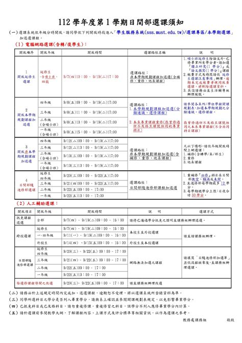 課程 】112學年度第1學期日間部選課須知 最新消息 企業管理系學士班 明新科技大學