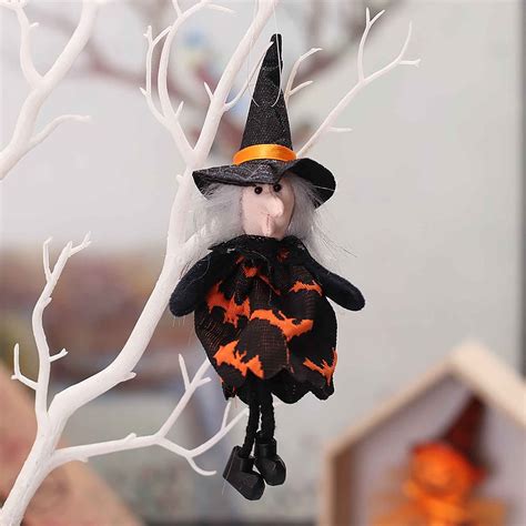 Clearance EQWLJWE Halloween Plush Dolls Dwarf Plush Witch Hanging