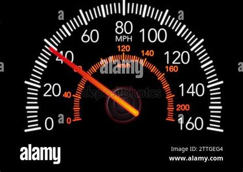 Car Speedometer And Moving Pointer On A Black Screen Background K