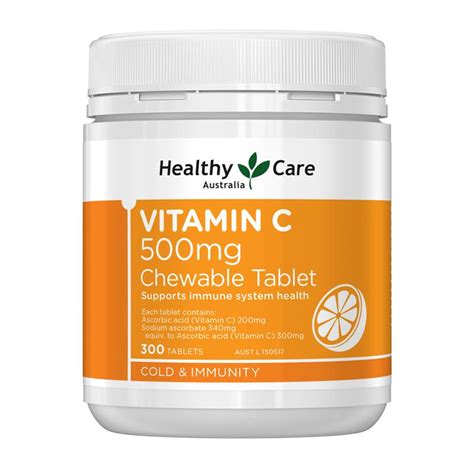 Buy Healthy Care Vitamin C 500mg 300 Chewable Tablets Online At Chemist