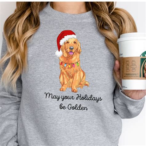 Golden Retriever Sweatshirt, Christmas Golden Retriever Sweatshirt ...