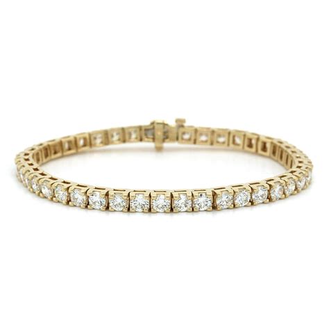 18k Yellow Gold 4 Prong Diamond Tennis Bracelet Longs Jewelers