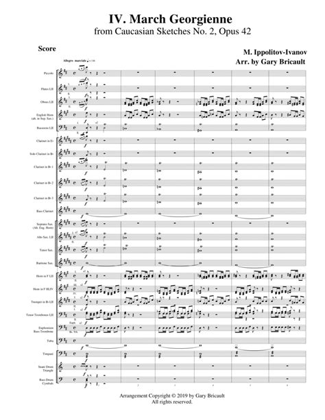 Georgian March Mvt Iv From Caucasian Sketches Suite Opus Arr