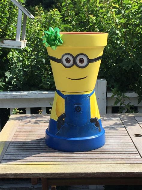 My Hand Painted Minion Flower Pot T Yard Decor Flower Pots Planter Pots