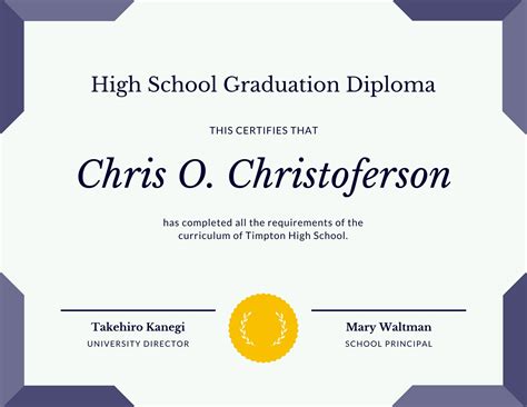 Free Customizable Diploma Certificate Templates Canva