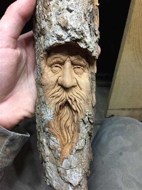 Wood Spirit Wood Carving Perfect Wood Gift Original Art By Josh