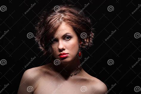 Beautiful Girl With A Scar On Face And Shoulder Stock Photo Image Of