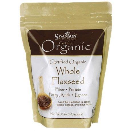 Swanson Certified Organic Whole Flaxseed Gm Whole Flaxseed Flax