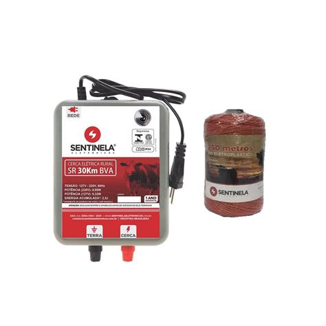 Kit Eletrificador Cerca Rural 30Km Bv Cabo 250M em Promoção Ofertas