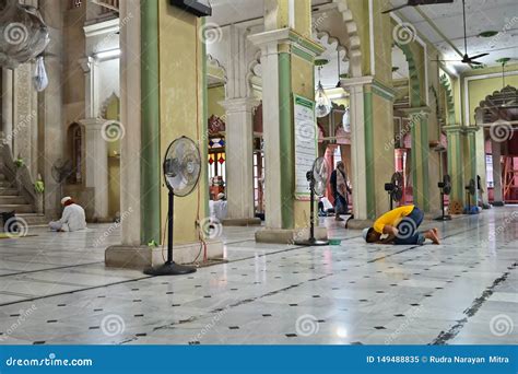 Muslim Devotee Praying Inside Nakhoda Masjid, Kolkata Editorial Photo ...