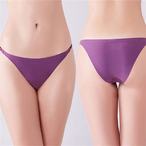 Women Low Waist Seamless Panties Ice Silk Panties Bikini Sexy 冰丝无痕内裤 Free Size Shopee