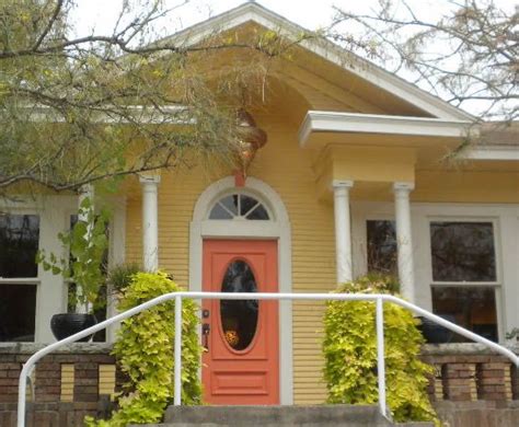 Yellow Houses With Orange Doors Austin Texas Daily Photo Curb