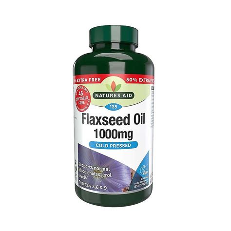 Natures Aid Flaxseed Oil 1000mg 50 Extra Free Uk