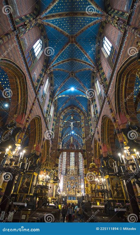 St Mary S Basilica In Krakow Poland Editorial Stock Image Image Of