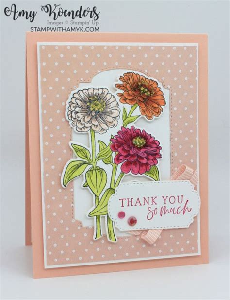 Simply Zinnia Thank You Card By Amyk3868 Cards And Paper Crafts At