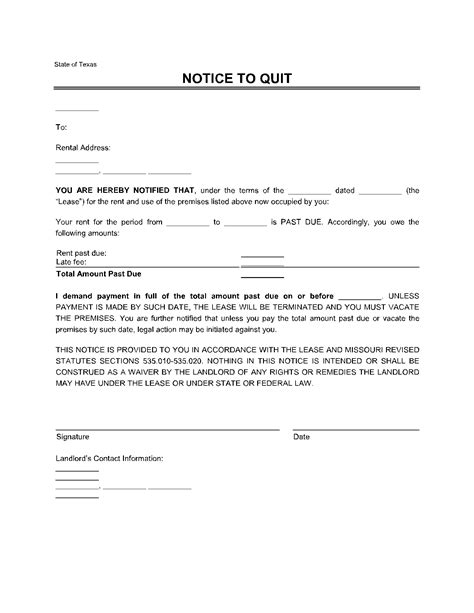 Texas Eviction Notice Template Free Pdf Form Cocodoc