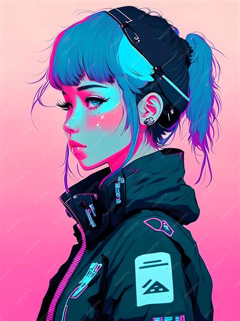 Premium Photo | Cyberpunk anime girl illustration