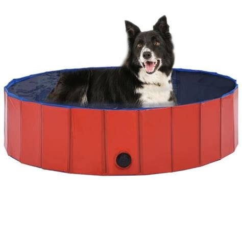 Coussin Hamac Lit Piscine Pliable Pour Chiens Rouge X Cm Pvc