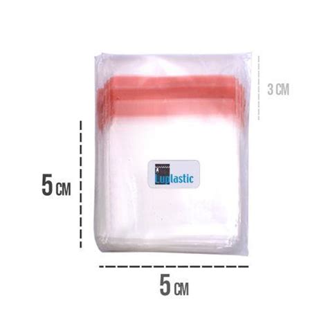 Comprar Saco Adesivado 5x5 cm Plástico BOPP Transparente Aba 3 cm