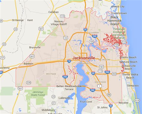 Map Of Florida Showing Jacksonville Map