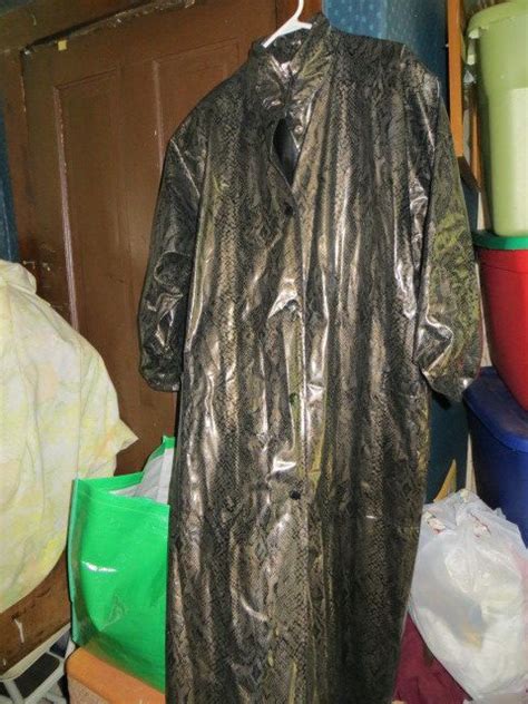 Vintage Wippette Kenn Sporn Shiny Faux Snakeskin Long Raincoat Etsy