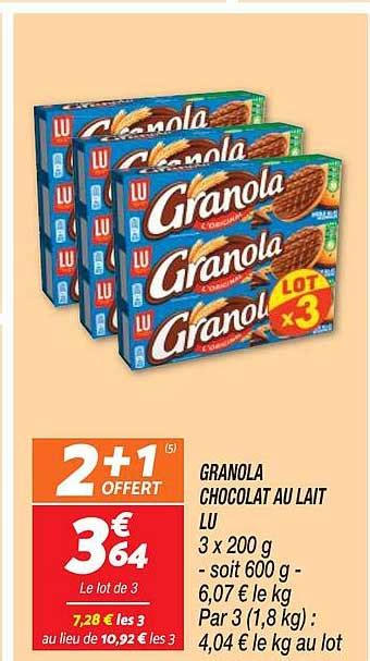 Promo Granola Chocolat Au Lait Lu Chez Netto Icatalogue Fr