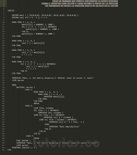 Arreglos Pseudocodigo Matriz Dispersa Figura Z Invertida En Vector