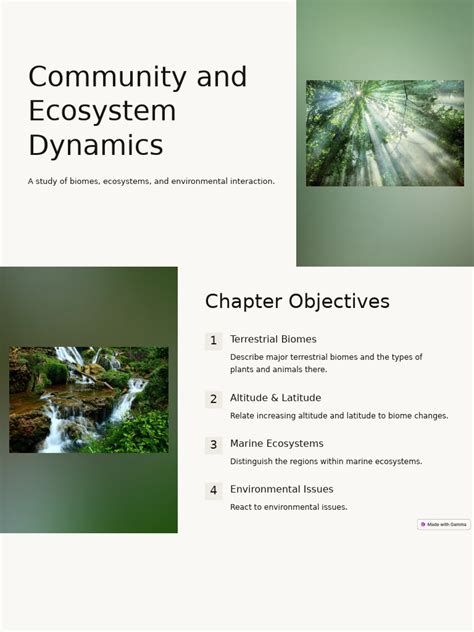 community  ecosystem dynamics