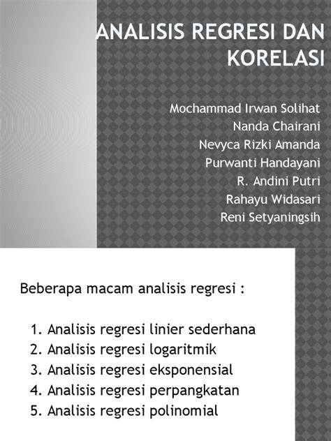 Pdf Analisis Regresi Dan Korelasi Dokumen Tips