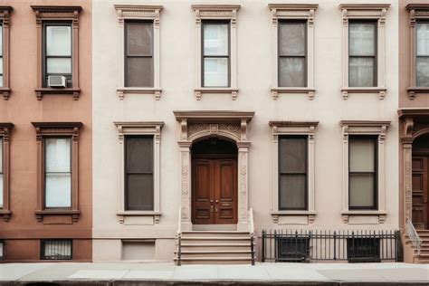 Brownstone architecture building window. AI | Free Photo - rawpixel