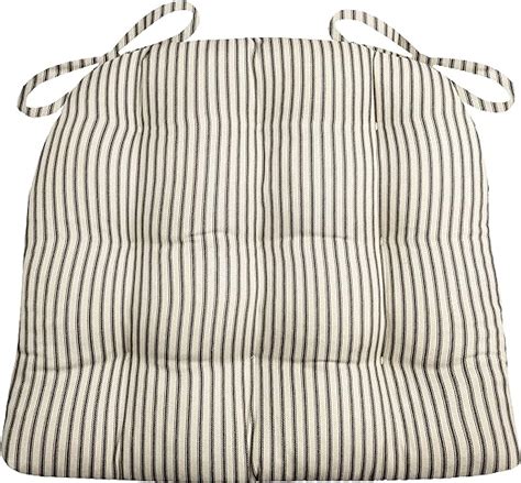 Barnett Home Decor Ticking Stripe Black Dining Chair Pad