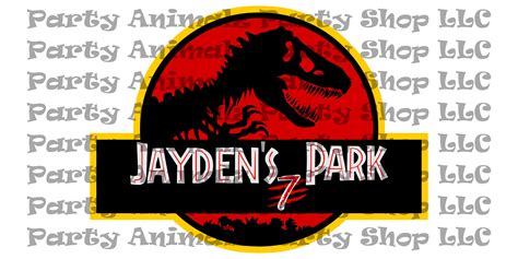 Large Printable Custom Name Jurassic Park Banner Instant Etsy