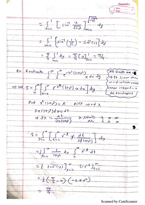 Solution Multiple Integral Multiple Integrals Double Integral