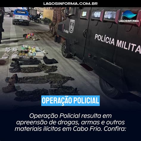 Operação policial resulta em apreensão de drogas armas e outros