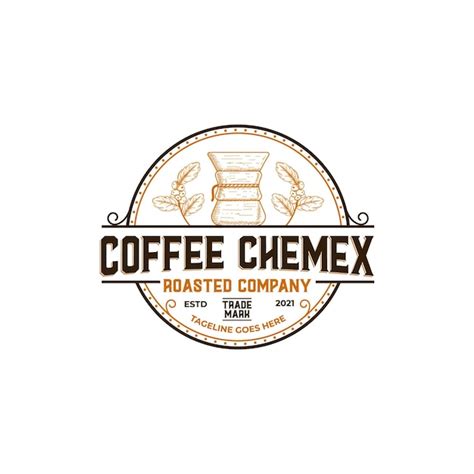 Premium Vector | Vintage rustic stamp coffee shop logo with chemex and ...